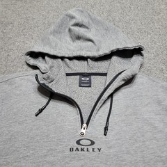 Oakley Hoodie Mens 2XL XXL Gray Bark Half Zip Training Sweatshirt Sweater
