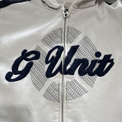 White G Unit Full Zip Hoodie, Heavy Weight, Warm