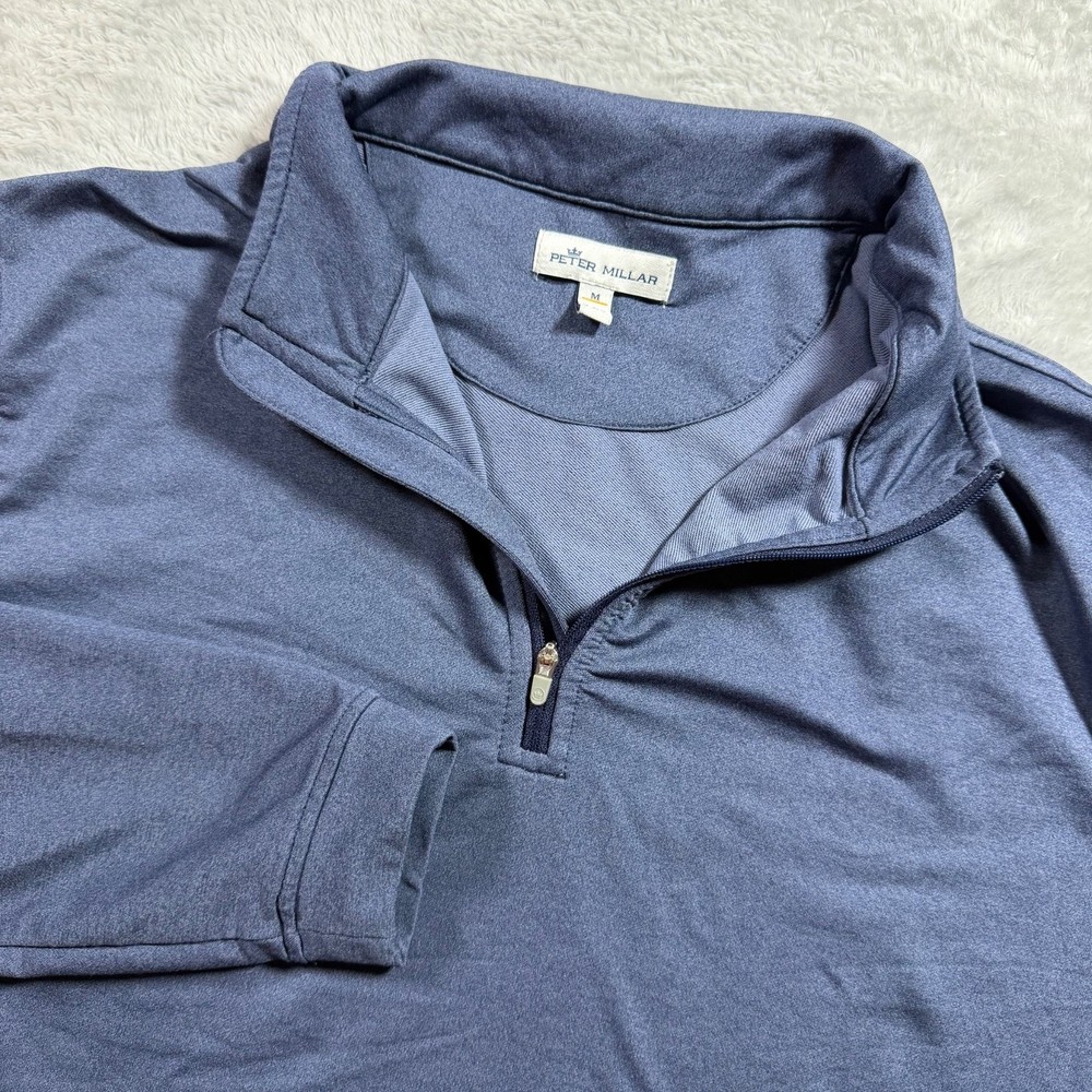 Peter Millar Pullover Mens Medium Blue Stretch Perth Performance Golf