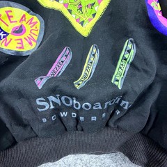 Vintage 90s Umen Cycle & Surf Snowboard Sweatshirt Mens Black Green Reversible