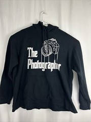 Mens XXL Pullover Hoodie Black White The Photographer Godfather Theme