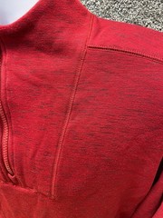 Cinch Mens M Red Heathered 1/4 Zip Pullover Slits Long Sleeve Rayon Blend Cowboy