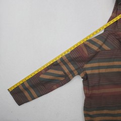 Vintage LL Bean Hoodie Mens Small Multicolor Striped Flannel Wool Blend Pullover