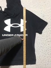 Under Armour Coldgear Sweatshirt Mens M Medium Black Short Sleeve Hooded Loose
