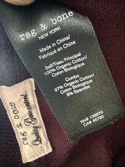 rag & bone Men’s City Burgundy Hoodie Sweatshirt Large