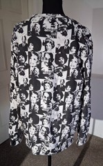 elevenparis Men’s L Black/White Graphic Print Crewneck Pullover Fleece Cotton