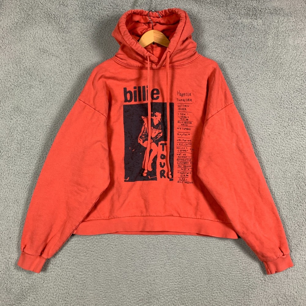 Billie Eilish Hoodie Adult XL Coral Happier Than Ever Tour Oversized Sweatshirt