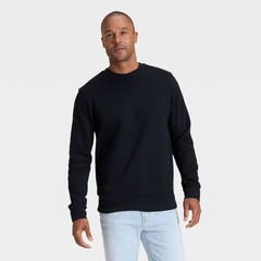 Men Every Wear Fleece Crewneck Sweatshirt – Goodfellow & Co Black L