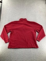 Vintage Woolrich Sweatshirt Mens Large Red Deep Ruby Fleece Pocket Quarter Zip