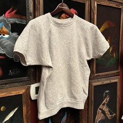 Vintage Champion Blue Bar 1970s Raglan Sweat T-Shirt Grey Cotton Men’s Sz Large