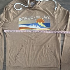 Deer Valley Ski Resort Logo Cotton Poly Rayon Blend Lightweight Hoodie Mens Med