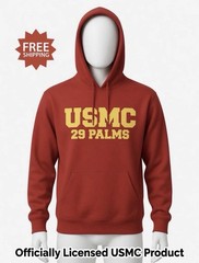 USMC US Marine Corps Twentynine 29 Palms Red Hoodie / Hooded Sweatshirt – Sz S