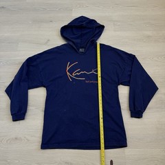 Vintage Karl Kani Hoodie Pullover 90s Hip Hop Blue/Purple Size L Script Tupac