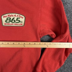 Morgan Wallen Sweatshirt Mens Medium Red Crewneck Fleece One Night At A Time 865