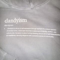 Modern Dandy AC Miller Dandyism Definition Hoodie Mens NEW XL Charcoal Grey