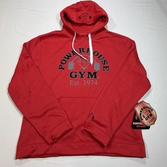 Powerhouse Gym Official Graphic Hoodie Sweatshirt 100% Polyester Red NWT Mens M