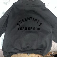 Black Fear of God Essentials hoodie with ‘ESSENTIALS FEAR OF GOD’ Mens Size L