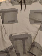 Moes Guns 3XL. T Block Pullover With Choc Chip Lines Hood. No Size Tag