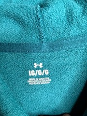 Under Armour Hoodie Mens Large Blue Fleece Lined Pockets Ribbed Hem Drawstring