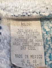 Molina Poncho Bohemian Mexican Baja Pullover Hoodie XL Hippie Beach Bum Coastal