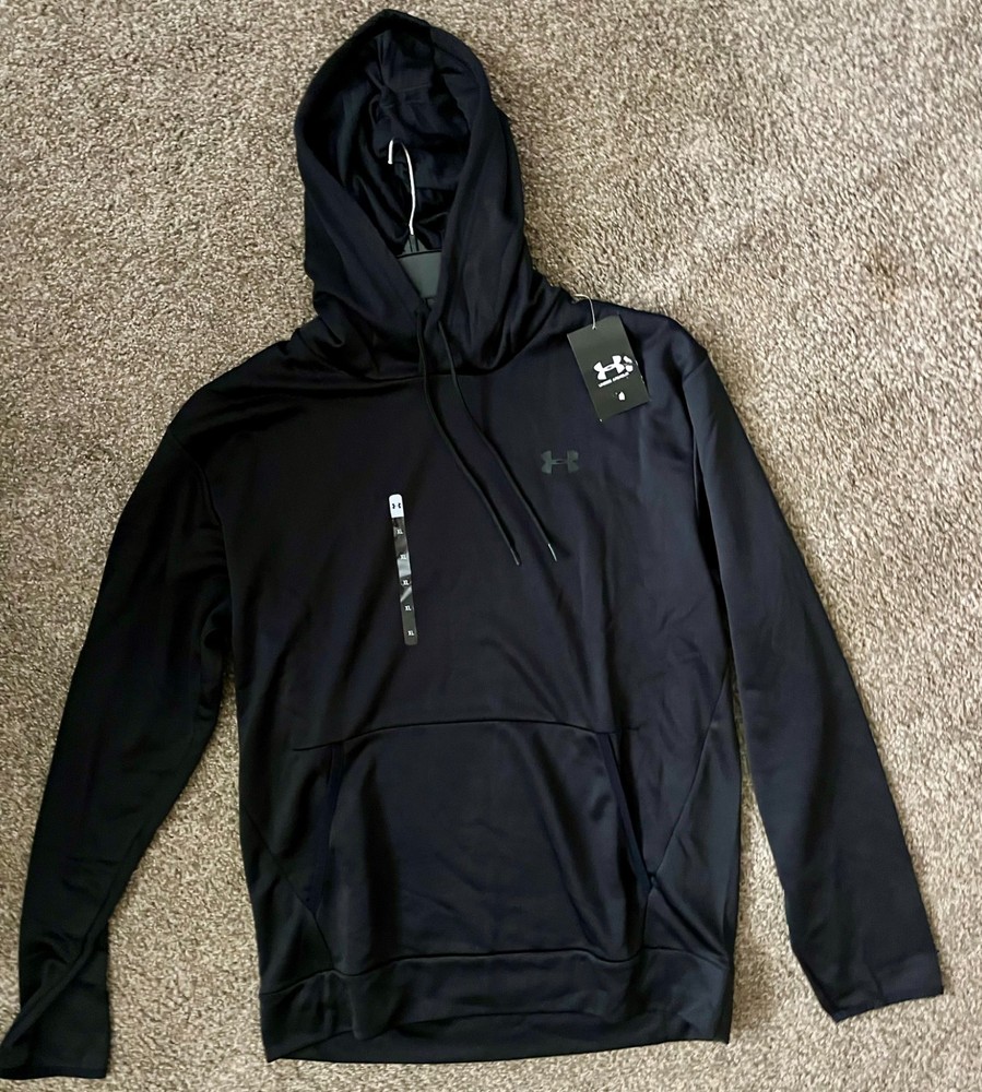 Under Armour UA Mens Size XL Hoodie Sweatshirt Logo Pullover NWT Loose Fit Black