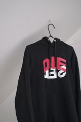 Diesel Men’s Black Cotton Big Logo Hoodie Size XL Made in Bangladesh