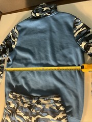 Puma Blue Black White Camo Hoodie & Pants Size Large & S Unisex Sweat Suit