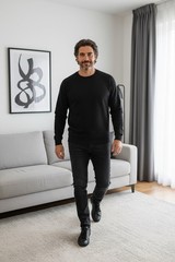 Silver Fox Black Microfiber Pullover Sweatshirt Crew Neck Men’s XL Long Sleeve