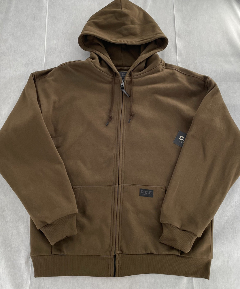 CC Filson Hoodie Adult Large Mud Brown CCF Waffle Lined Full Zip Sweatshirt Mens
