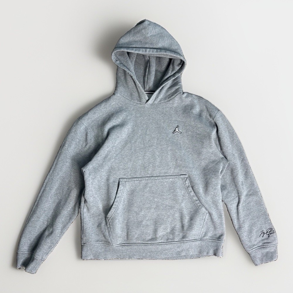 Nike Air Jordan Pullover Hoodie Men’s Size Large Gray Sweatshirt Jumpman Logo
