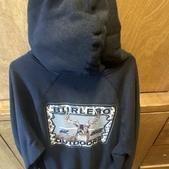 Burlebo Men’s Navy Fleece Pullover Hoodie Deer Graphic Pockets XL