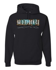 Godfidence Knowing I Can’t But He Can Blue and Brown Cheetah Unisex Hoodie