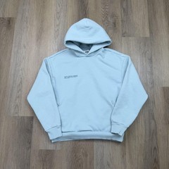 Pangaia Hoodie Mens XXS Light Blue Organic Cotton Recycled Fleece Pullover Logo