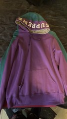 Supreme Panel Hoody Purple Green Large