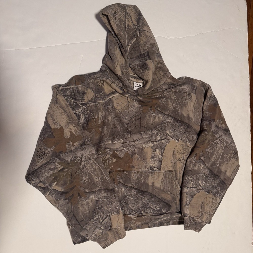 Akimbo Hoodie Men Large Realtree Edge Camo Boxy Streetwear Hunting Pullover