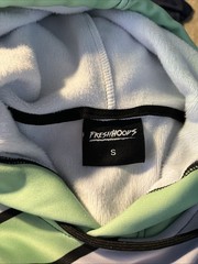 Freshhoods Size Small Lime Green Black White Geometric Print Hoodie EUC