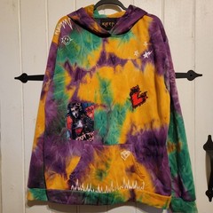 Kleep Mens Sweatshirt Tie-Dye Colorful Hoodie Size 3XL