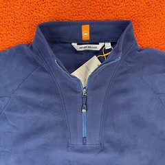 PETER MILLAR Mens MEDIUM Thermal Flow Micro Fleece Half-Zip Pullover Navy $175