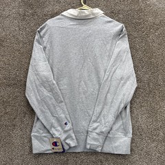 Champion Collared 1/4 Button Pullover Sweatshirt Gray Mens Large NWT