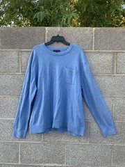 Banana Republic Men XL Sweatshirt Blue Round Neck Ribbed Knit Casual Cozy Preppy
