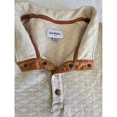 Goodfellow & Co Men’s Quilted Snap Pullover Sweatshirt Cream Beige