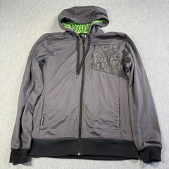 Specialized Hoodie Mens Large Gray Relaxed Fit Full Zip Cycling Bike Waffle Knit