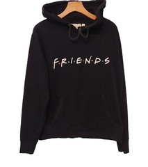 FRIENDS Hoodie Black Warner Bros TV Show Merch Embroidered Unisex Size Medium