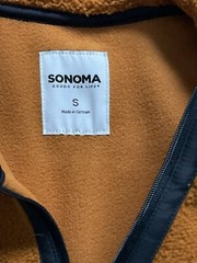 New Sonoma 1/4 Zip SuperSoft Artic Fleece Pullover Mens Small Navy/Copper