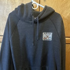 Burlebo Men’s Navy Fleece Pullover Hoodie Deer Graphic Pockets XL