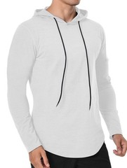 Men Athletic Shirt Workout Running Long Sleeve Shirt Hoods hoodie Quick Dry Cool
