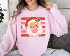 Christmas Bubble Gum Santa Sweatshirt Holiday Winter Apparel Gift