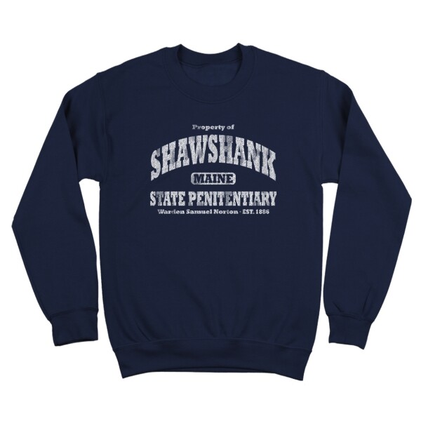 Shawshank Redemption State Pen. Jail Movie Retro Navy Crewneck Sweatshirt