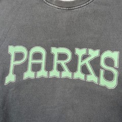 Parks Project Mens Sweatshirt Large Gray Green Graphic Pullover Crewneck Faded