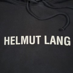 Helmut Lang Core Logo Hoodie Men Large Black Luxury Designer Hip Hop Sweatshirt